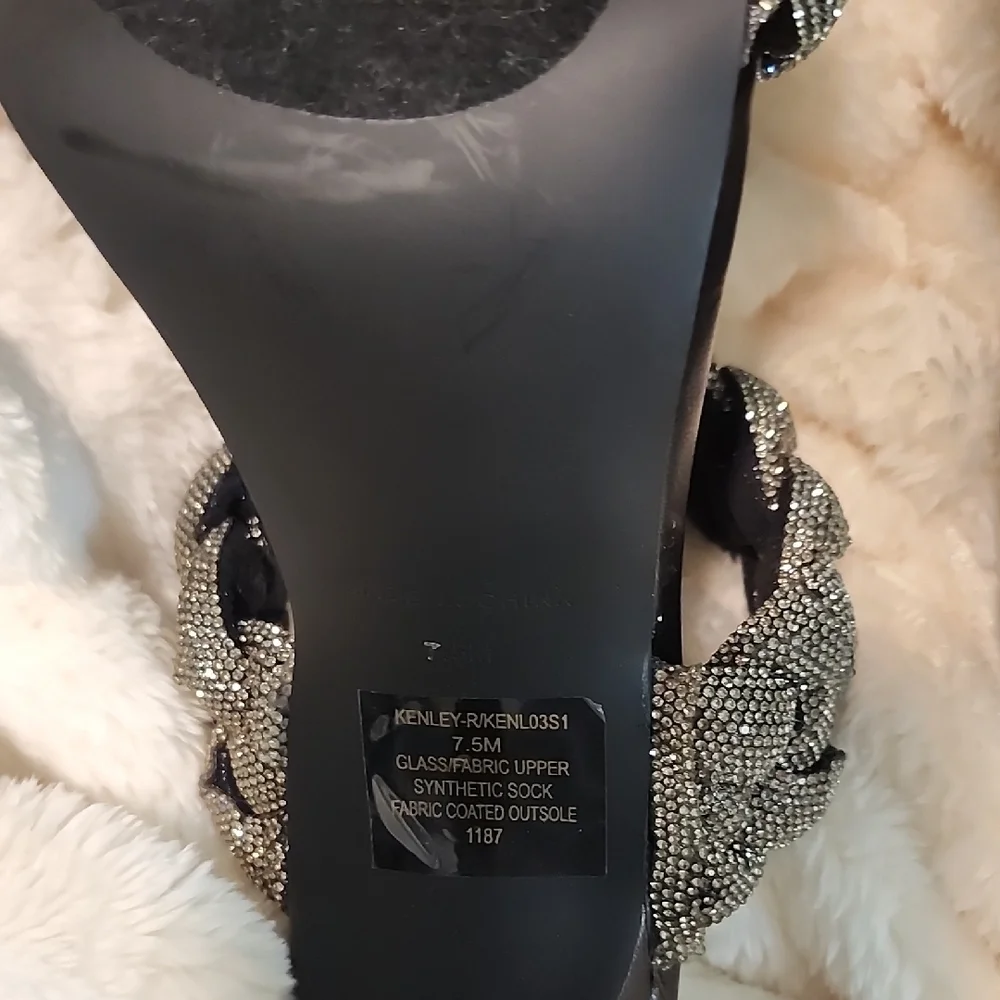 Steve Madden Black Heels with Silver Braided Straps - Picture 7 of 8